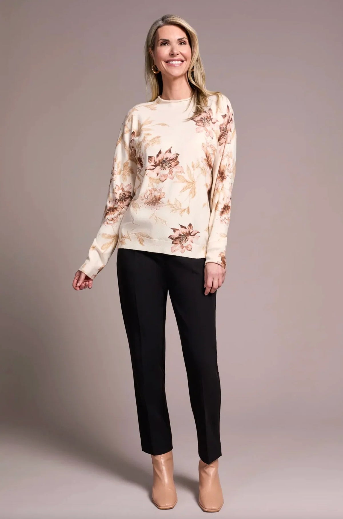 Tribal - Funnel Neck Sweater - Moonstone