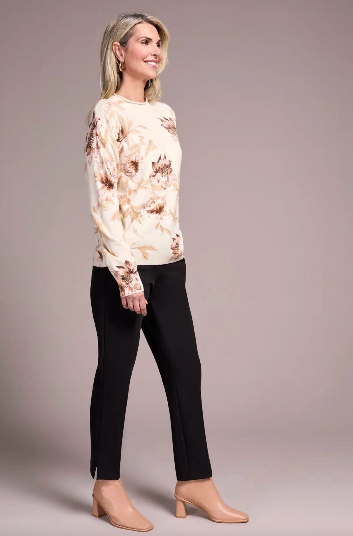 Tribal - Funnel Neck Sweater - Moonstone