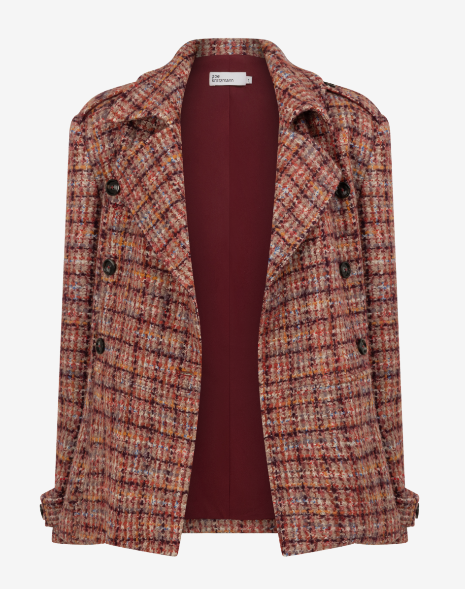 Zoe Kratzmann - Revel Coat - Berry Check