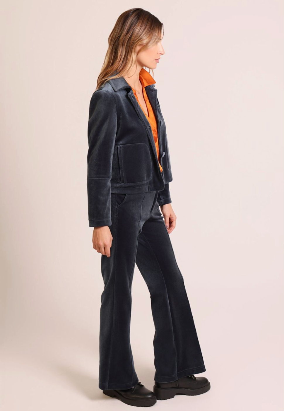 Traffic People - Ceeci Velvet Cord Pants - Blue