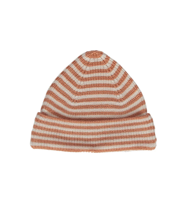 Acorn - Berlin Merino Beanie - Biscuit and Cream Stripe