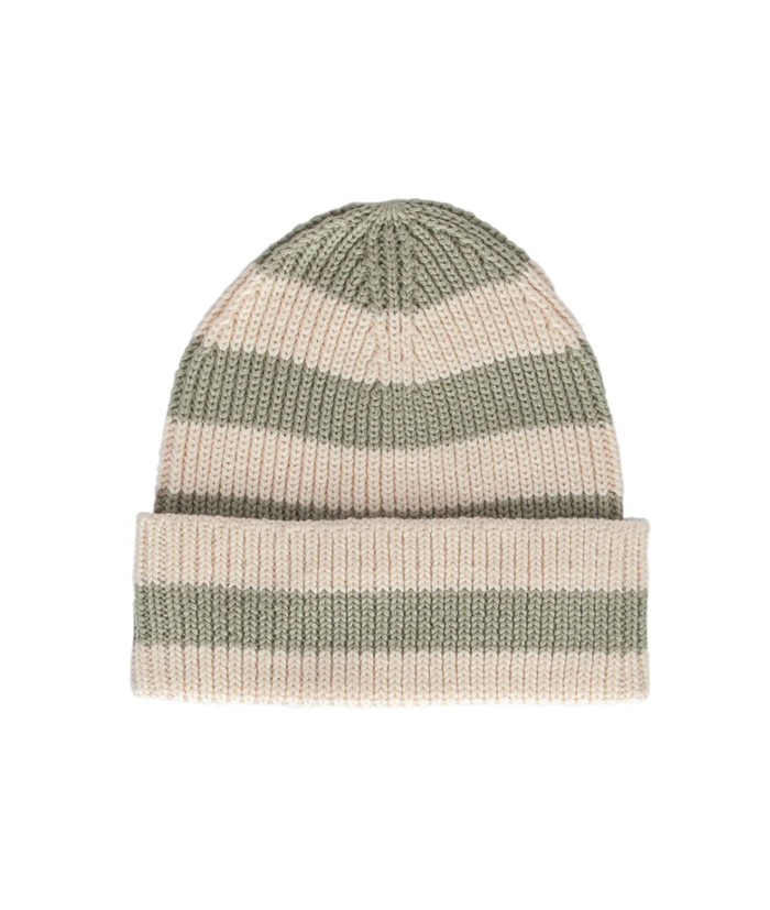 Acorn - Tokyo Merino Beanie - Sage Stripe