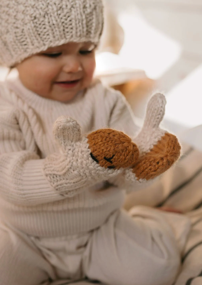 Acorn - Bear Mittens - Oatmeal