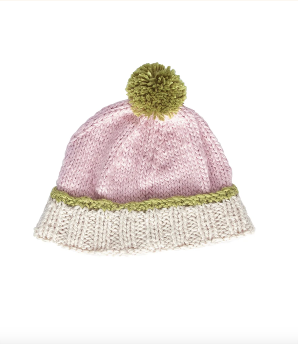 Acorn - Teddy Beanie - Pink & Green