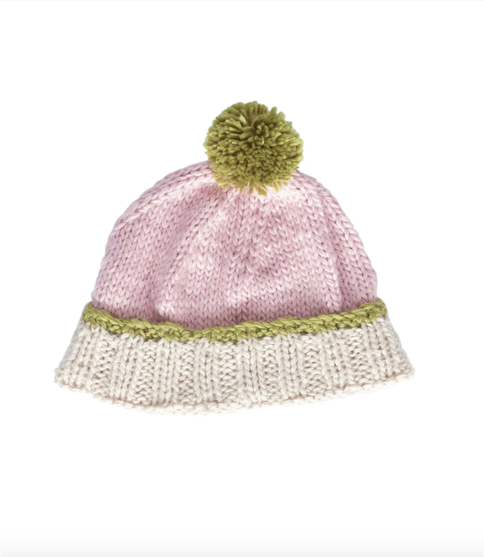 Acorn - Teddy Beanie - Pink & Green