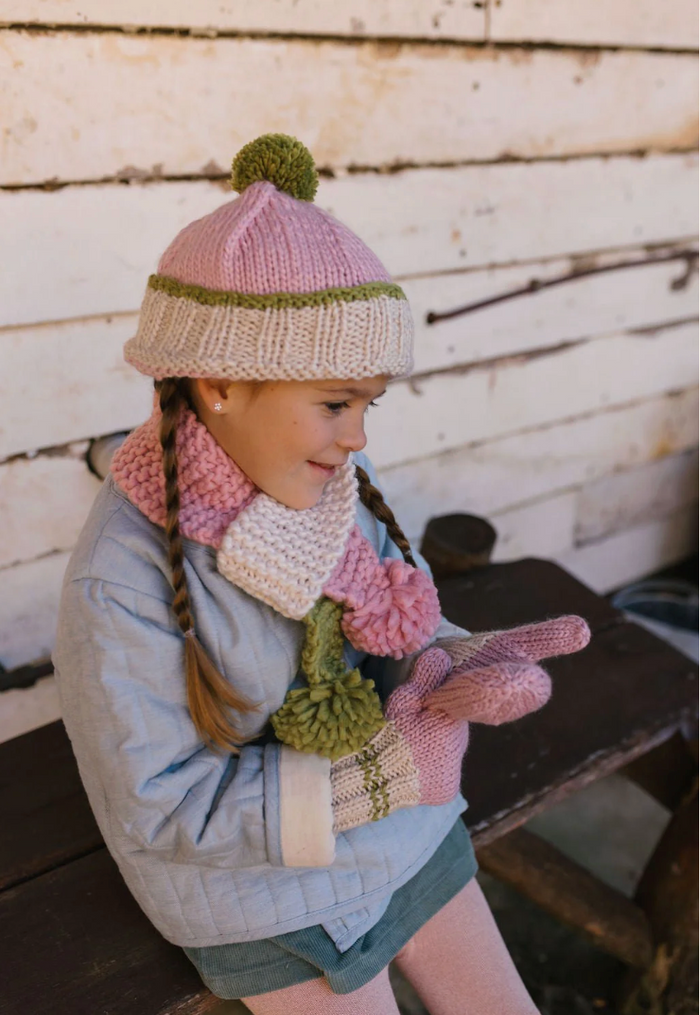 Acorn - Teddy Beanie - Pink & Green