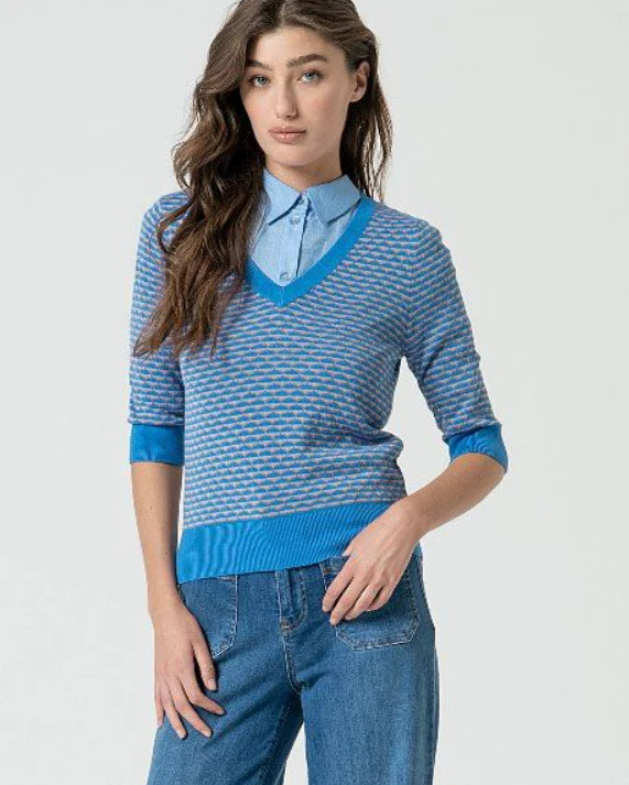 Knitted Sweater - Blue