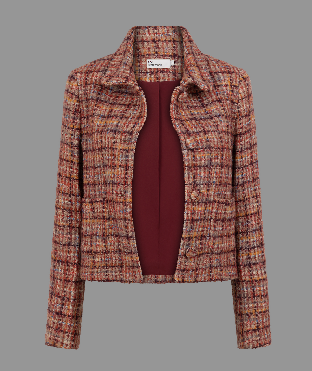 Zoe Kratzmann - Plume Jacket - Berry Check