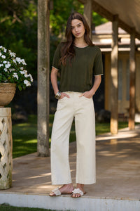 Loobies Story Galle Pant in Ecru - full look