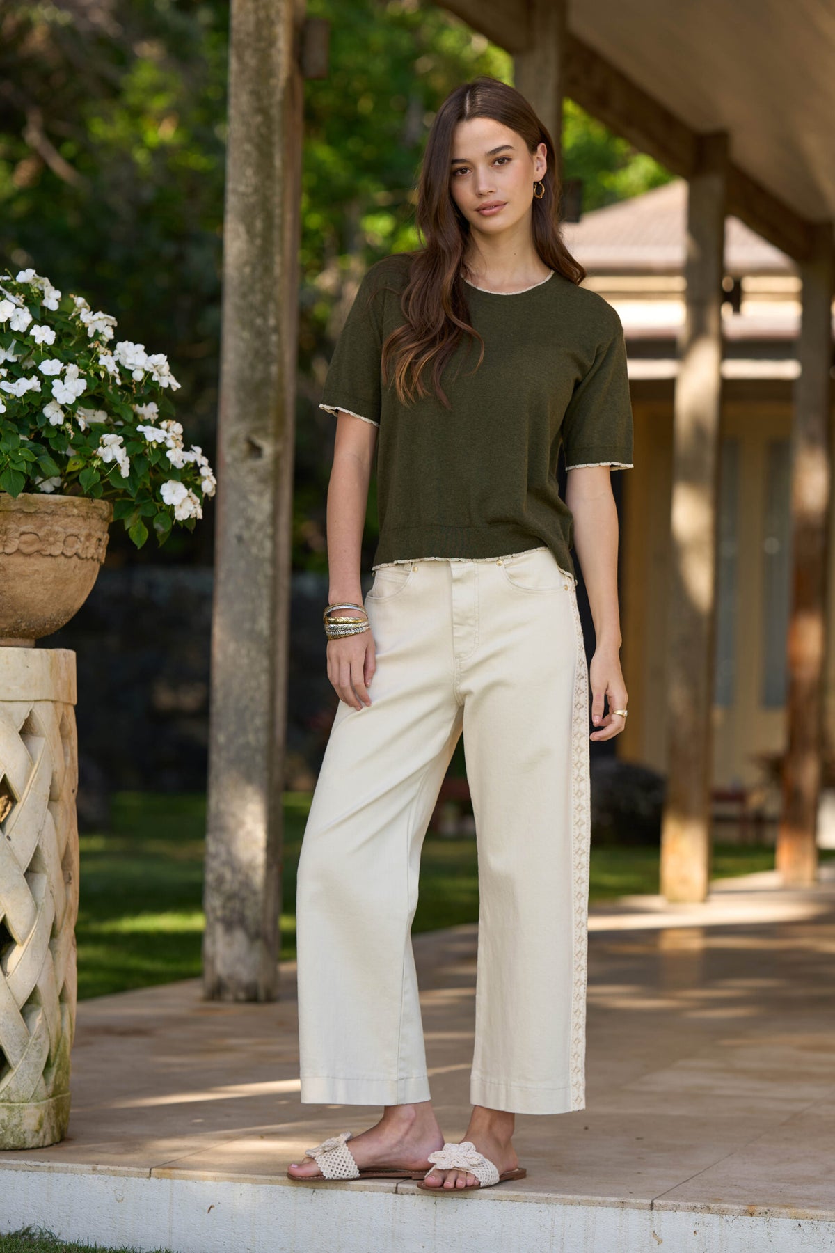 Loobies Story Galle Pant in Ecru - front