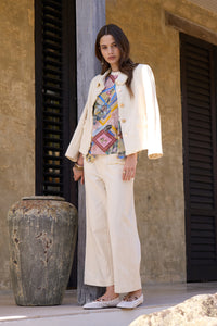 Loobies Story - Navi Linen Blend Jacket - Buttermilk