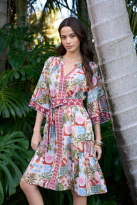 Loobies Story Jaffna Dress in Bone Multi - styled