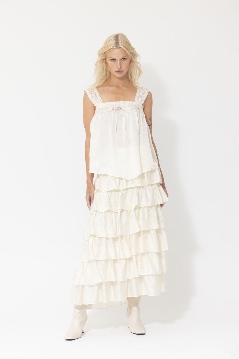 Joey the Label Silk Imposter Skirt - Vanilla