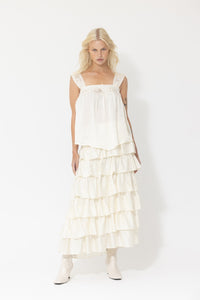 Joey the Label Silk Imposter Skirt - Vanilla