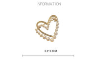 Heart Pearl & Rhinestone Brooch