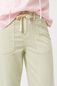 Kireina Sofia Pant Pistachio Green waist tie detail