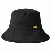 Vegan Suede Bucket Hat - Black