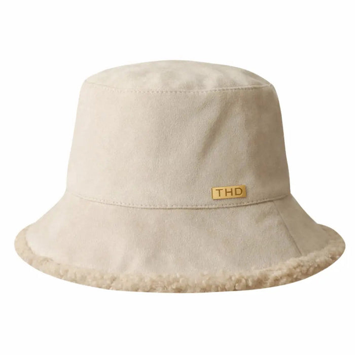 Vegan Suede Bucket Hat - Off White