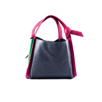 Tanya Handbag - Navy, Green & Fuchsia