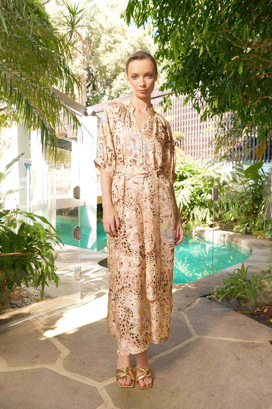 The Dreamer Label - Taylor Cheetah Ankle CTN Dress