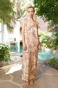The Dreamer Label - Tia Cheetah Silk Maxi Dress