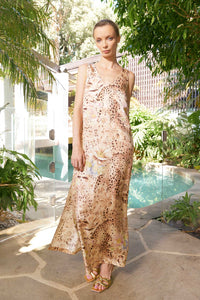The Dreamer Label - Tia Cheetah Silk Maxi Dress