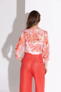 Kamare -Cove Silk Shirt - Coral Coast