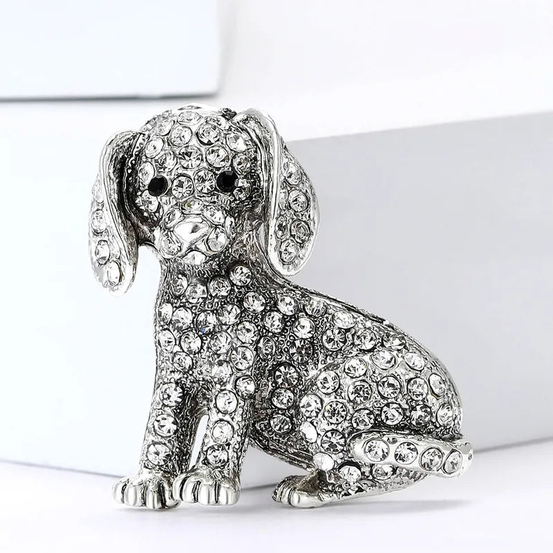 Classic Pooch Rhinestone Brooch