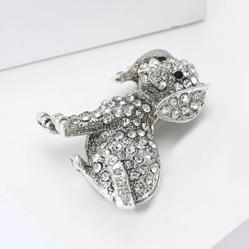 Classic Pooch Rhinestone Brooch
