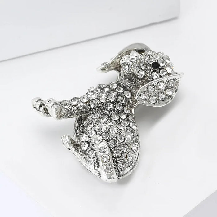 Classic Pooch Rhinestone Brooch