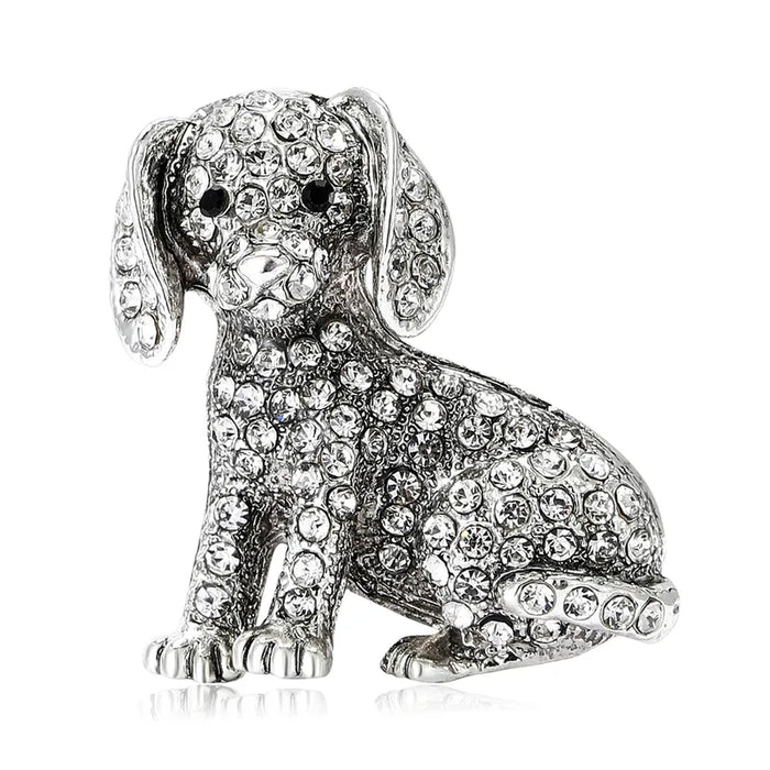 Classic Pooch Rhinestone Brooch