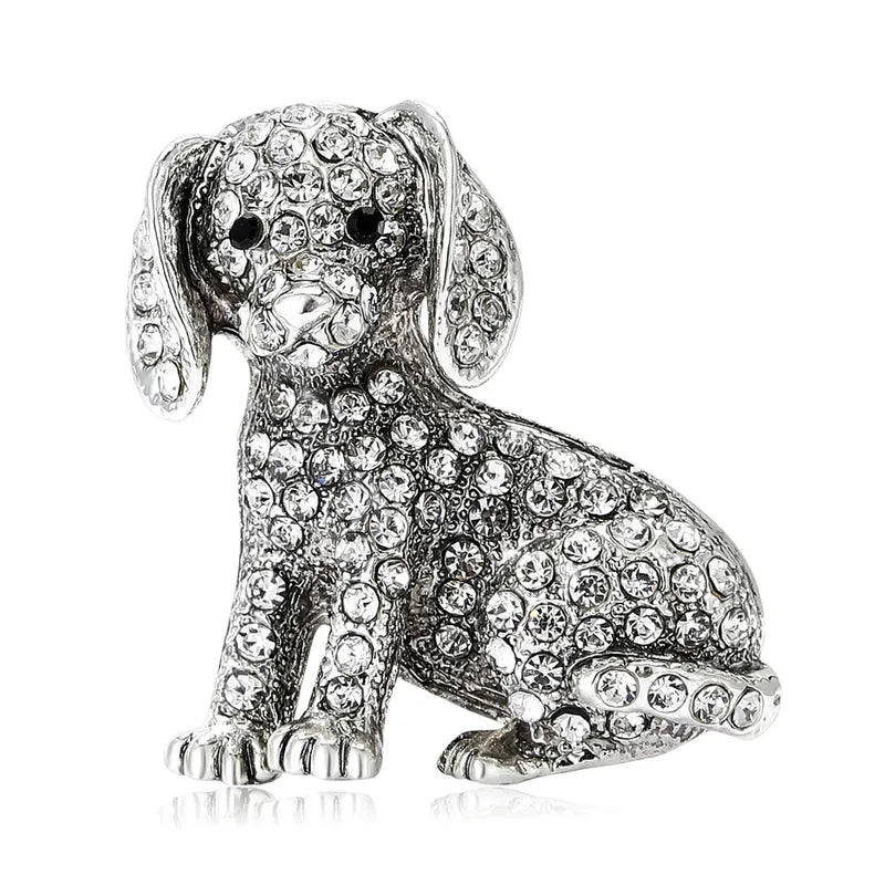 Classic Pooch Rhinestone Brooch