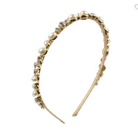 Tania Hird Verity Pearl & Crystal Headband - Nude