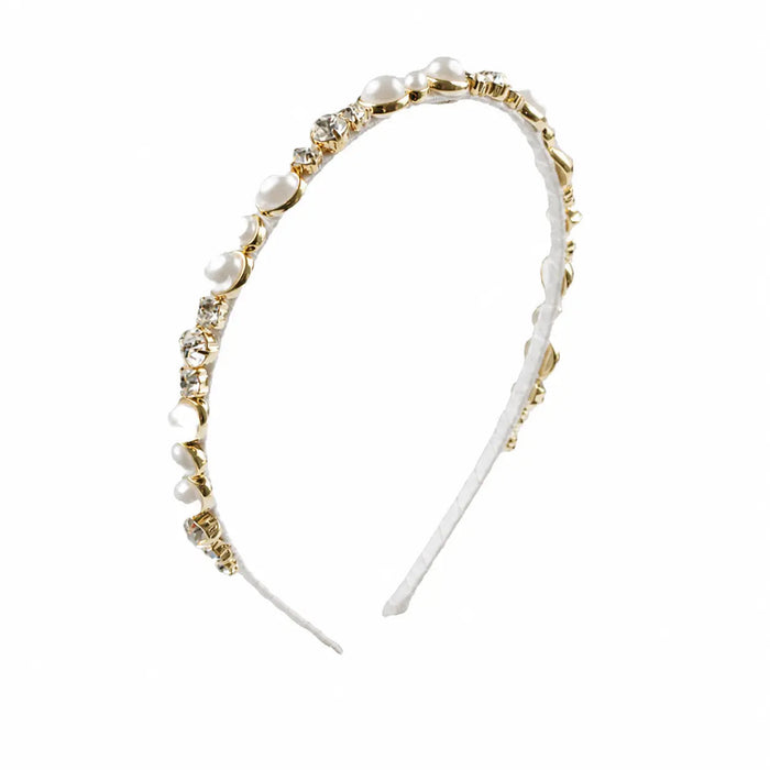 Tania Hird Verity Pearl & Crystal Headband - White