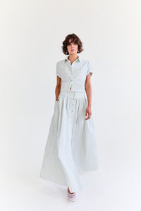 Eder by Anna Penelope Skirt in Green pistachio stripe