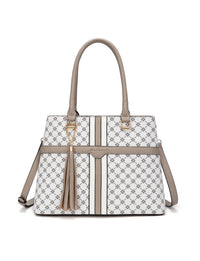 Serenade Emmaline vegan bag in white and taupe