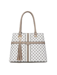 Serenade Emmaline vegan bag in white and taupe