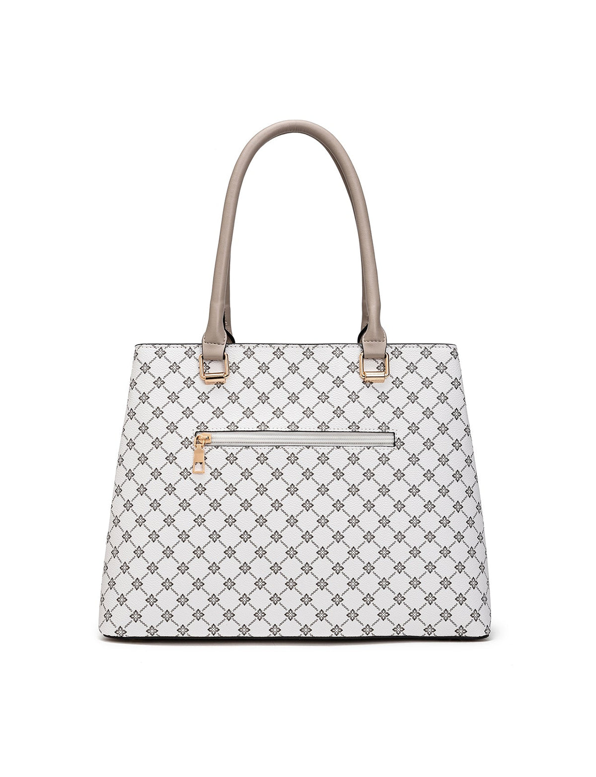 Serenade Emmaline vegan bag in white and taupe