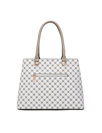 Serenade Emmaline vegan bag in white and taupe