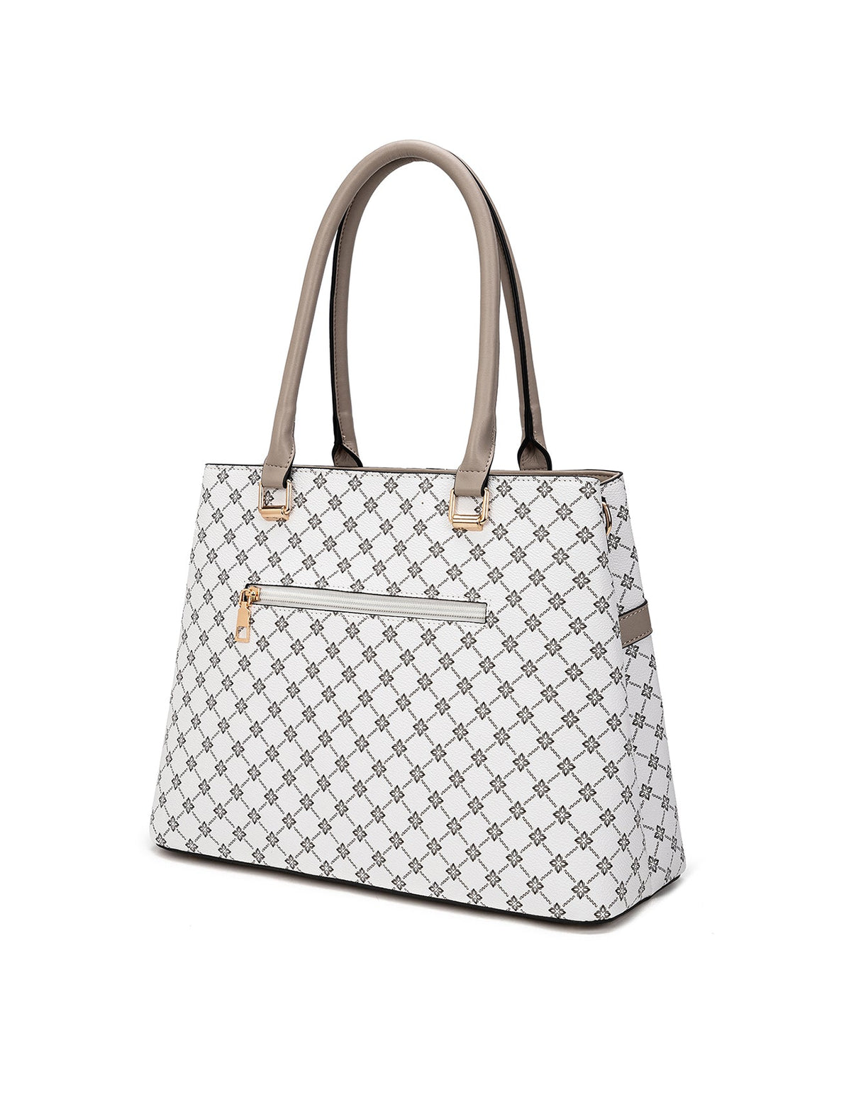 Serenade Emmaline vegan bag in white and taupe