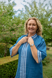 Lola - Allegra Cornflower Linen Midi