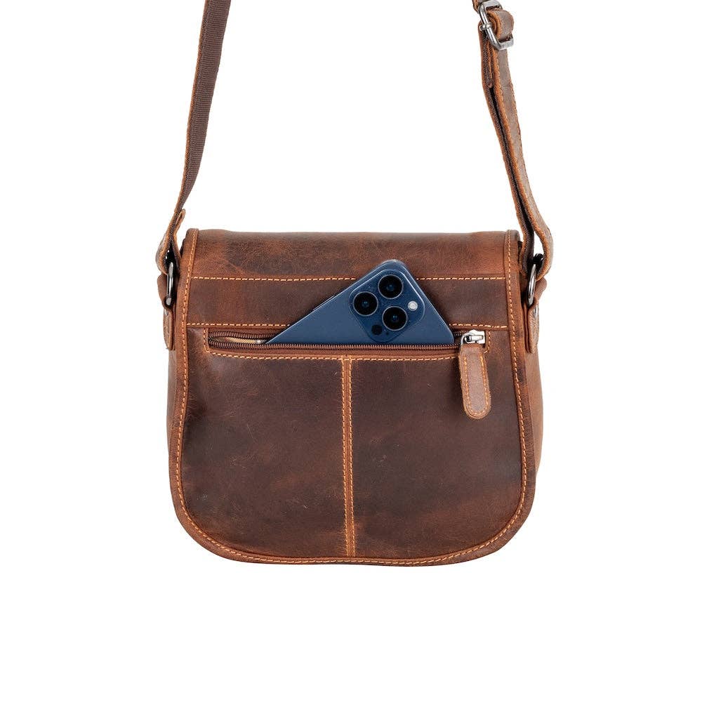 Wildera Leather “Lennon” Crossbody Bag – Full-Grain Leather Shoulder Bag
