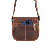 Wildera Leather “Lennon” Crossbody Bag – Full-Grain Leather Shoulder Bag