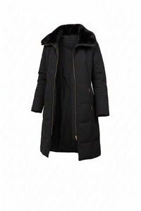 Sabena - Long Line Puffer Coat with Fur Trim