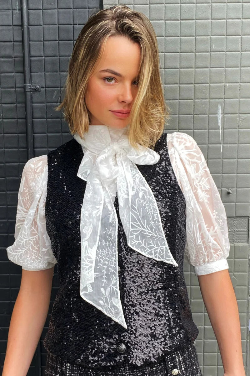 SEQUIN Tuxedo Vest