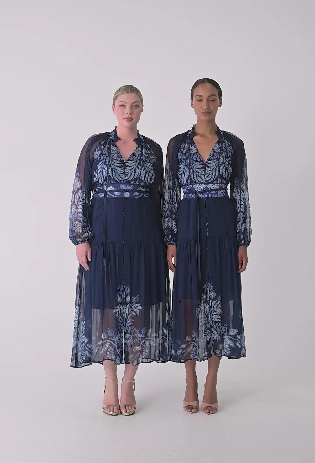 Once Was - Sloan Viscose Chiffon Print Midi Dress