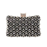 Noir Pearl Lattice Clutch