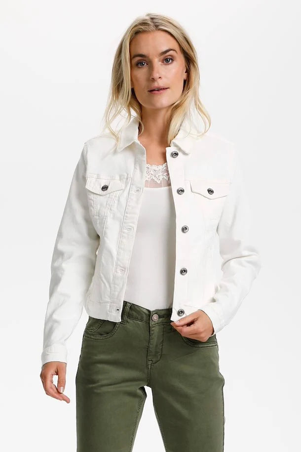Cream Lisa Denim Jacket - Chalk