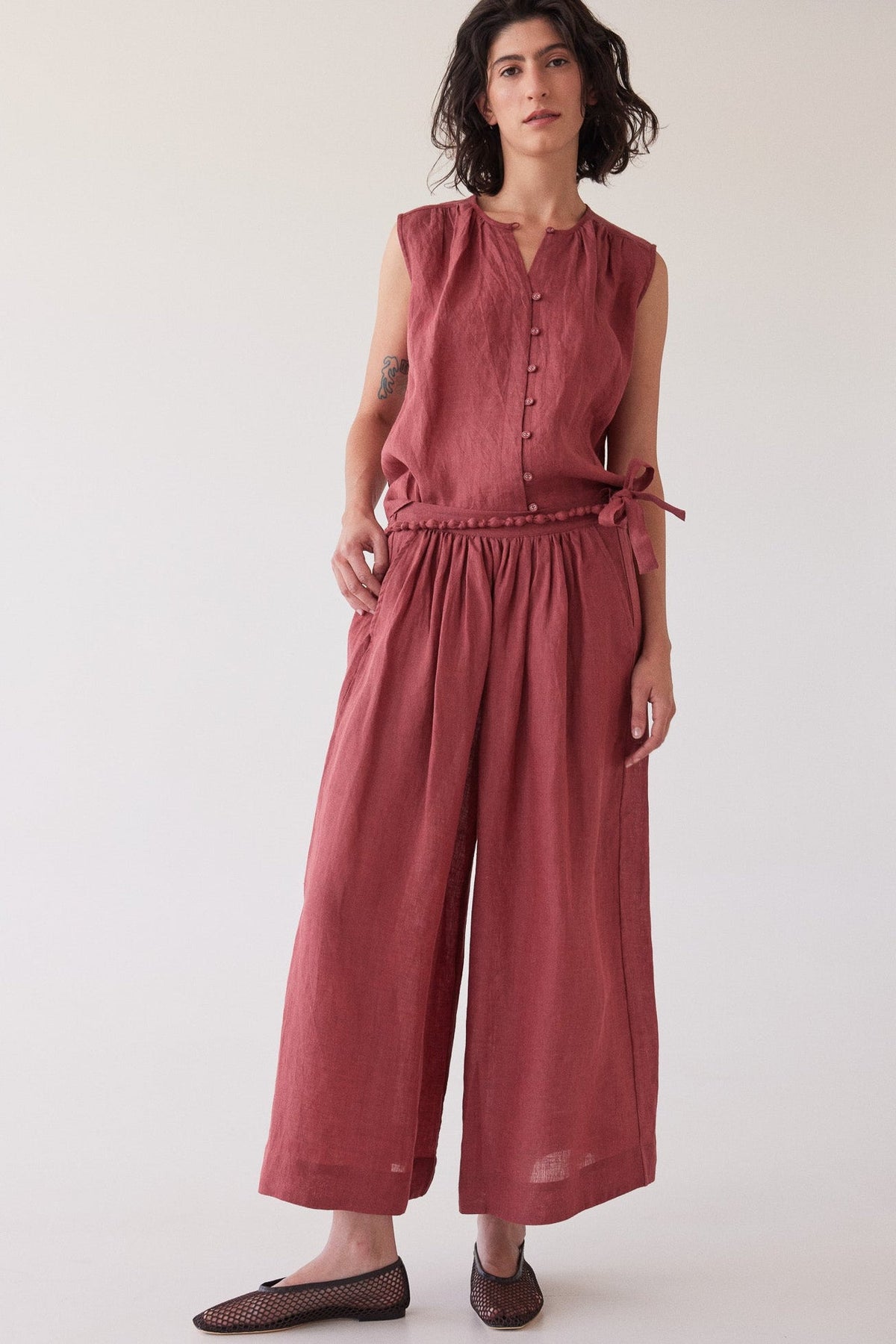 Eva's Sunday Lauri Pleated Culotte with Clara Top Burnt Sienna