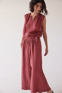 Eva's Sunday Lauri Pleated Culotte Burnt Sienna
